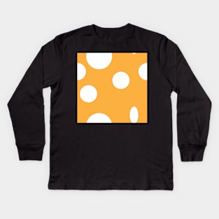 Spots, white on orange Kids Long Sleeve T-Shirt